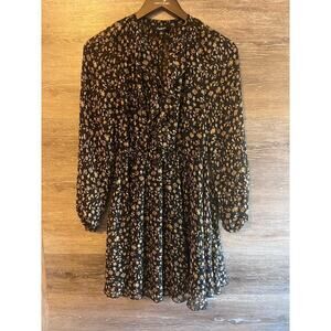 Aakaa dress size small floral dark forest fall long sleeve western